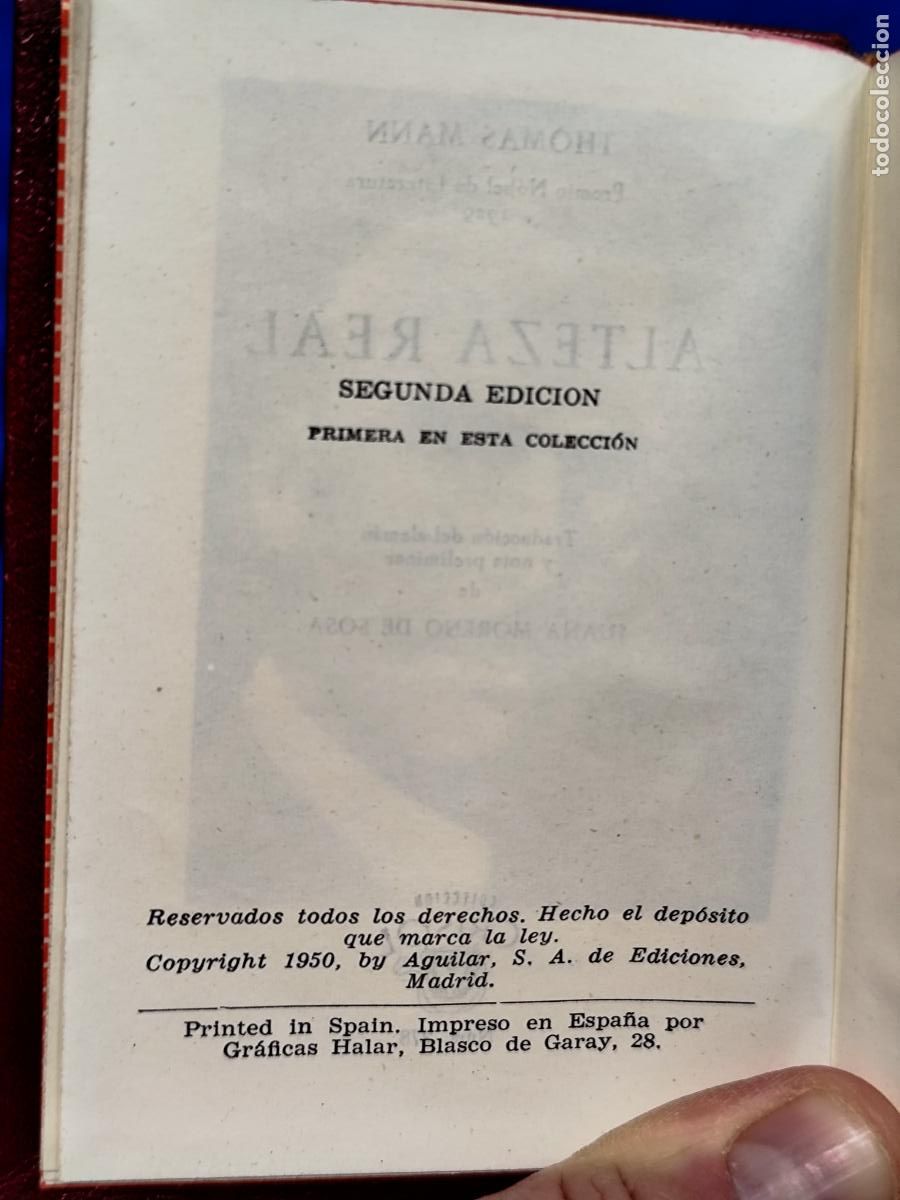 Libros de segunda mano: ALTEZA REAL - THOMAS MANN - Aguilar, Crisol 278 - 1950 - Foto 3