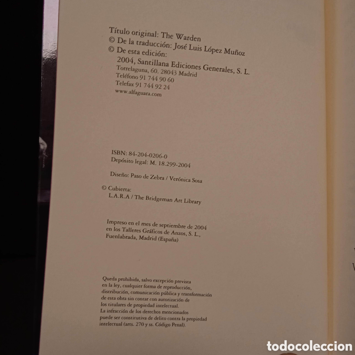Libros de segunda mano: EL CUSTODIO - ANTHONY TROLLOPE - ALFAGUARA 2004 #8890 - Foto 3
