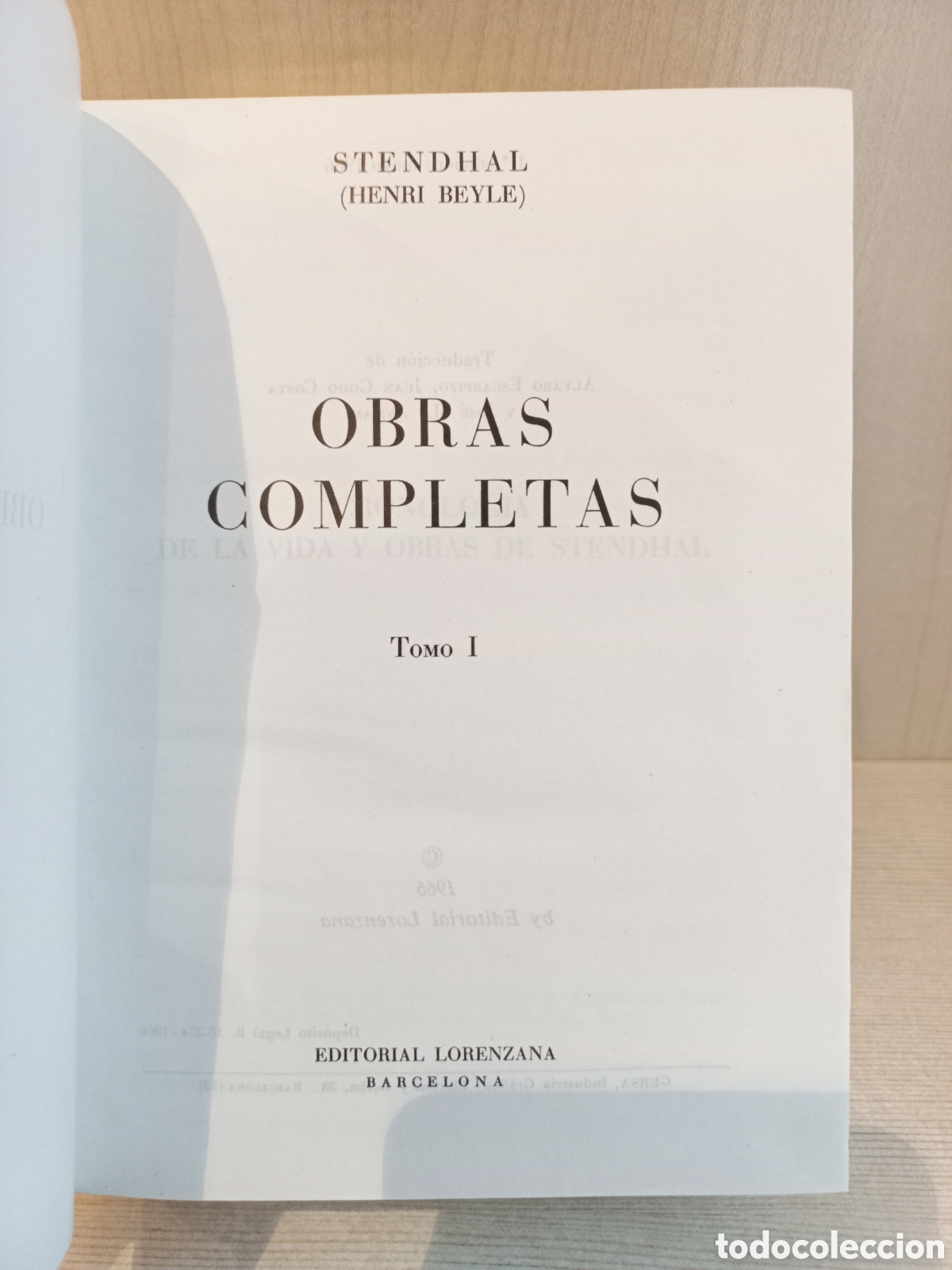 Libros de segunda mano: Obras Completas I. Stendhal. Editorial Lorenzana, 1966. - Foto 4