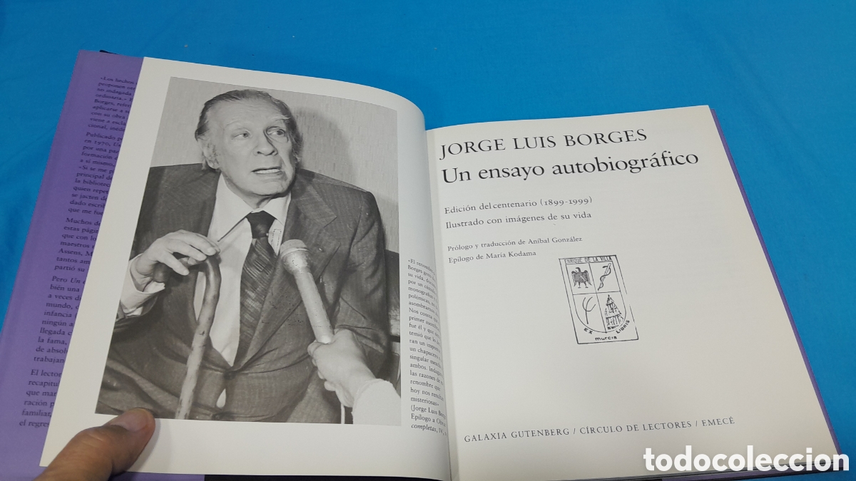 Libros de segunda mano: JORGE LUIS BORGES - UN ENSAYO AUTOBIOGR&Aacute;FICO - Foto 4