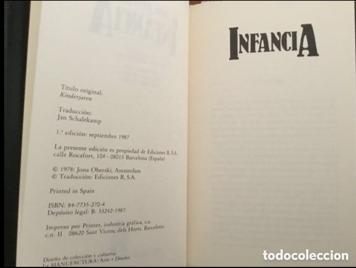 Libros de segunda mano: Infancia. Jona Oberski. Bruguera - Foto 2