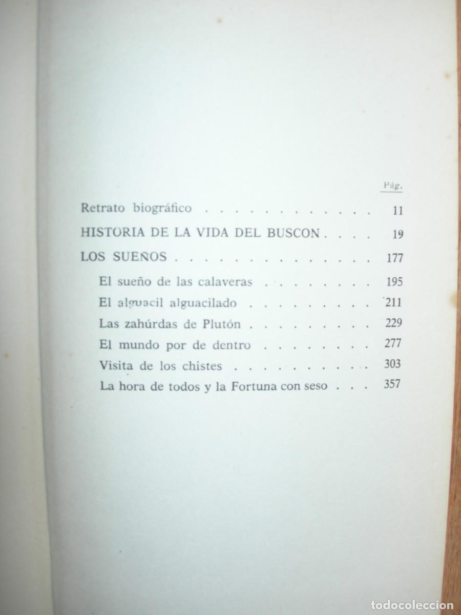 Libros de segunda mano: HISTORIA DE LA VIDA DEL BUSC&Oacute;N - LOS SUE&Ntilde;OS / FRANCISCO DE QUEVEDO / CL&Aacute;SICOS - Foto 3