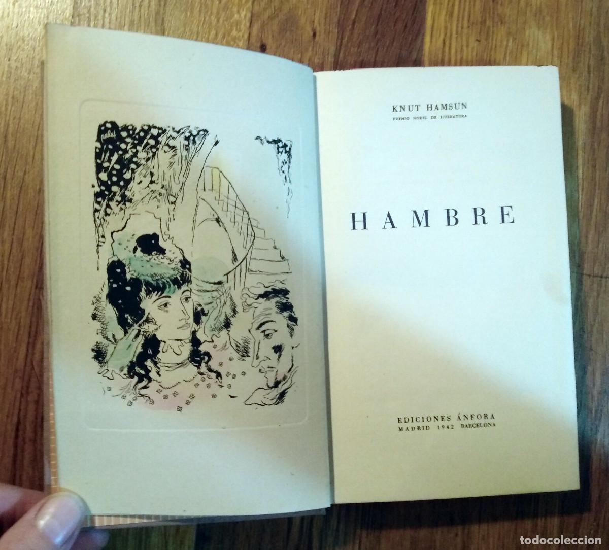 Libros de segunda mano: Knut Hamsun, Hambre, &Aacute;nfora, 1942 - Foto 1