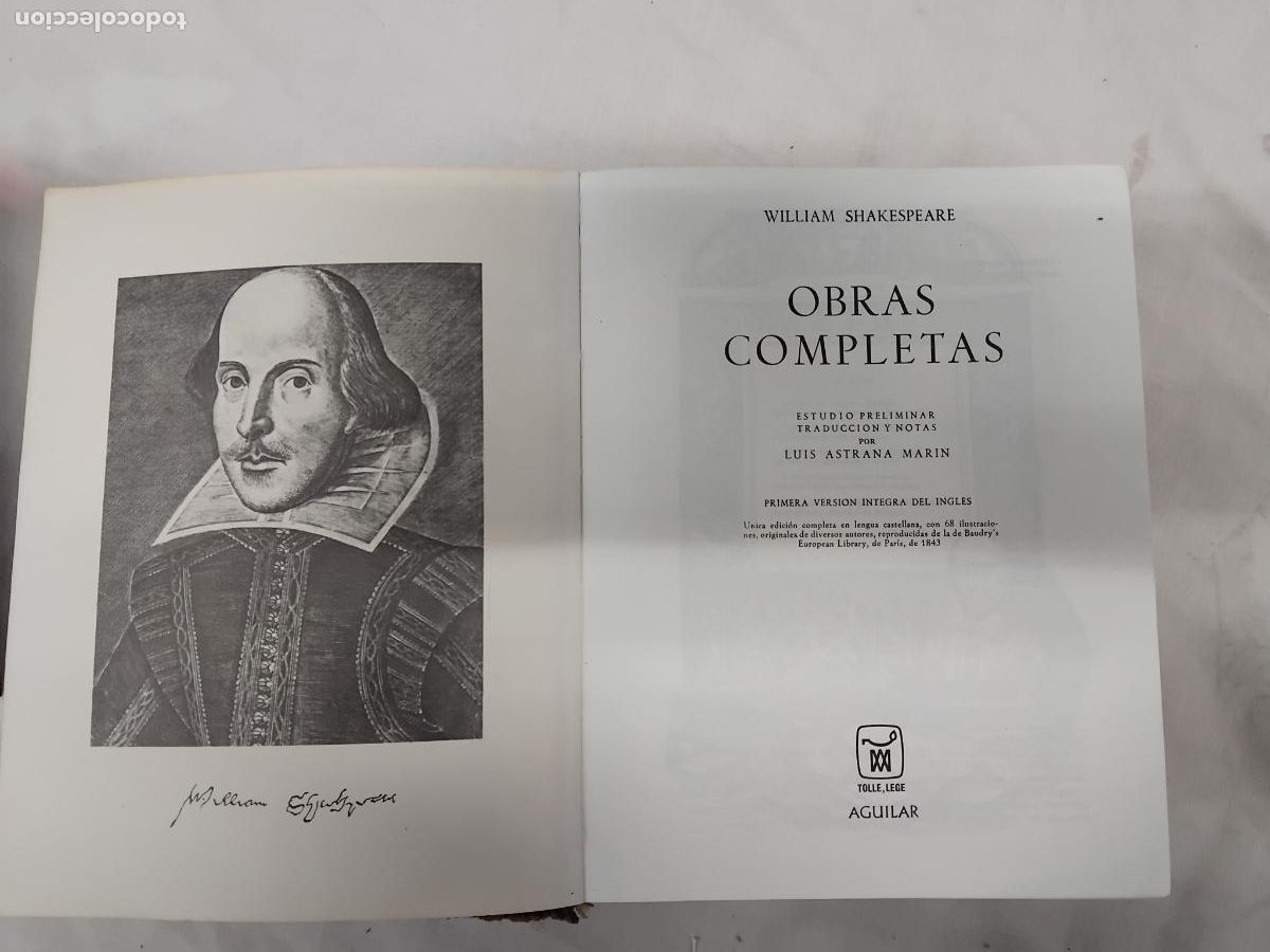 Libros de segunda mano: WILLIAM SHAKESPEARE - OBRAS COMPLETAS - AGUILAR 1972. - Foto 1