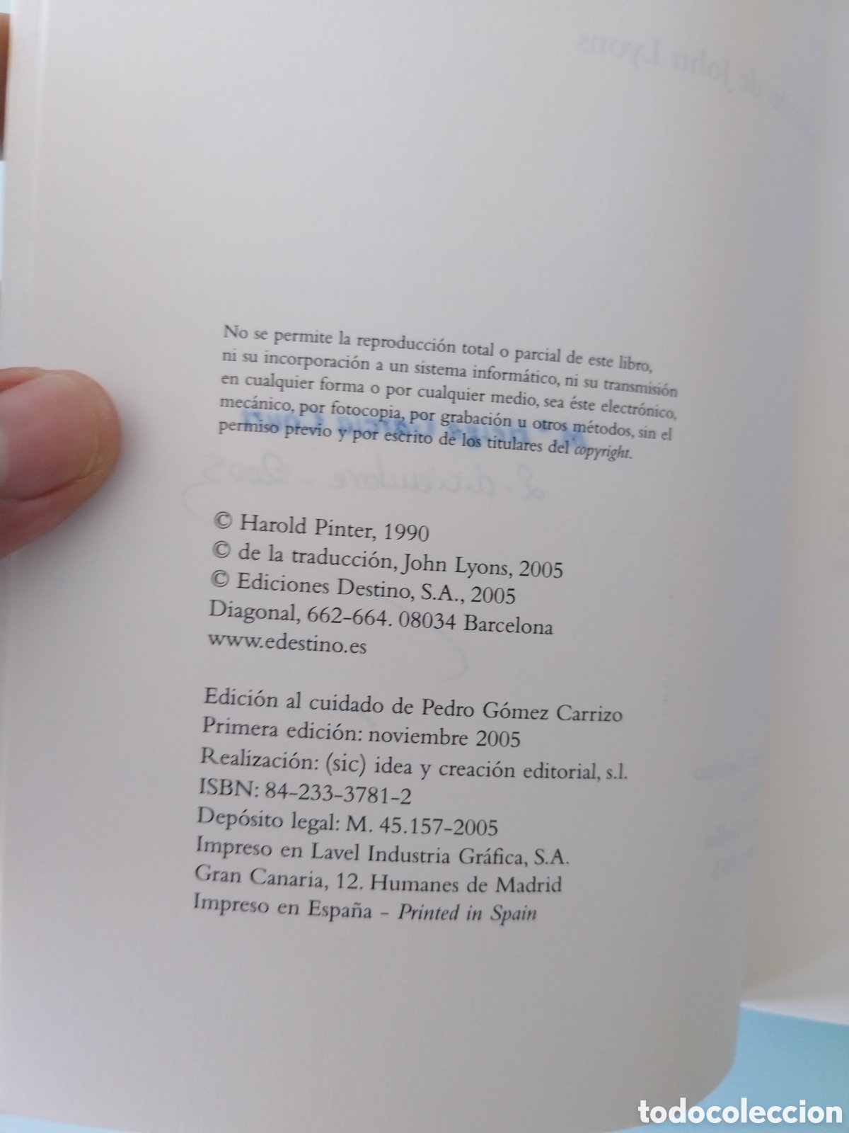 Libros de segunda mano: LOS ENANOS de HAROLD PINTER, EDITORIAL DESTINO - Foto 3
