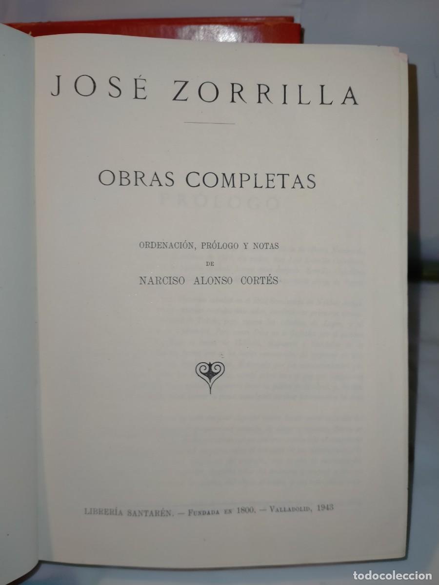 Libros de segunda mano: JOS&Eacute; ZORRILLA. OBRAS COMPLETAS (2TOMOS) .LIBRER&Iacute;A SANTAR&Eacute;N - Foto 2
