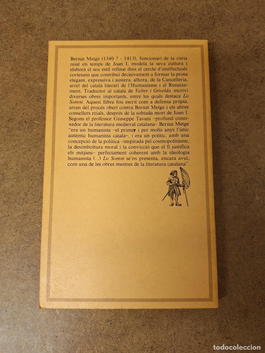 Libros de segunda mano: Lo somni - Bernat Metge - Foto 2