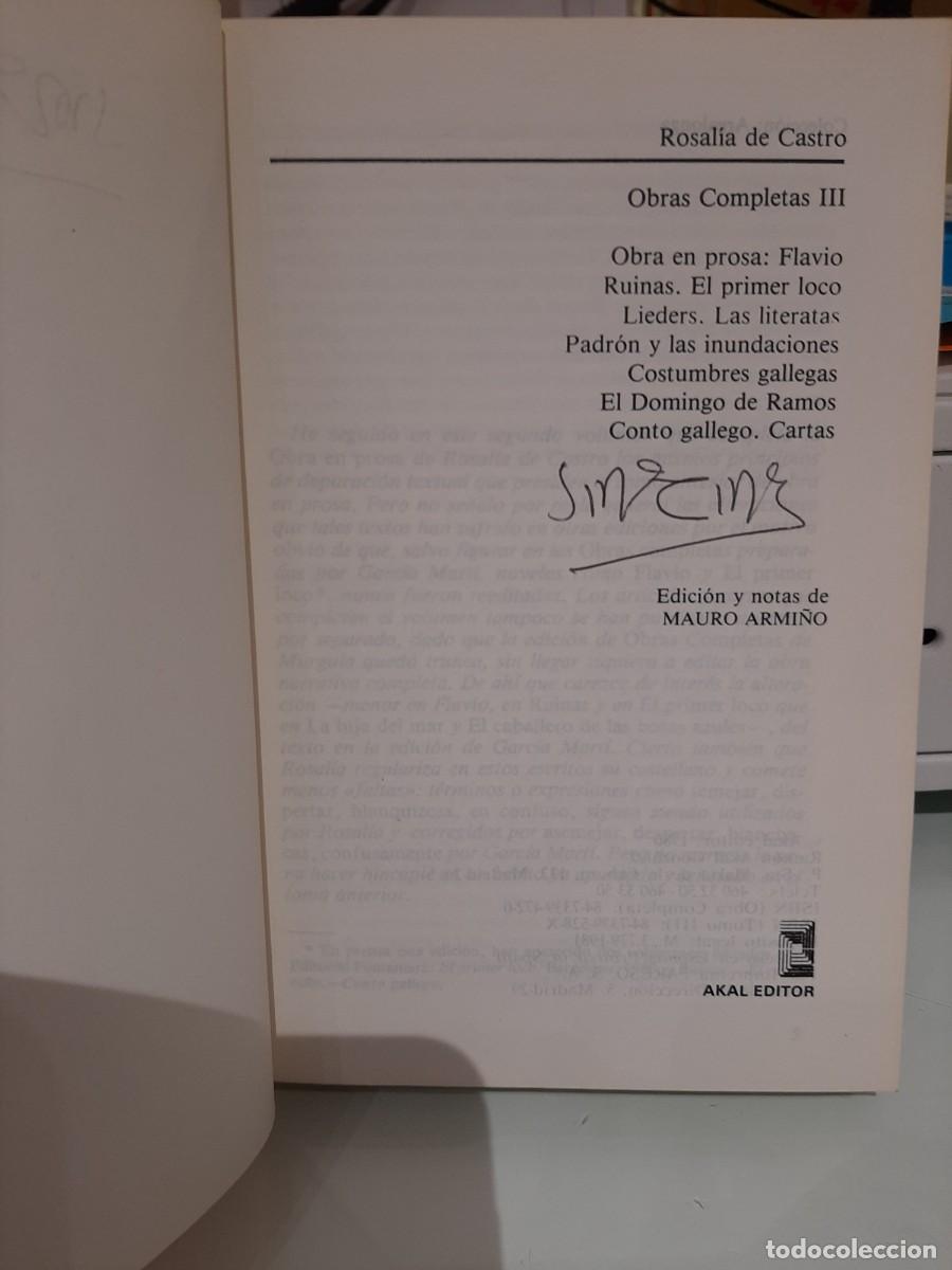 Libros de segunda mano: Rosal&iacute;a de Castro. Obra Completa 2 y 3 (Prosa) - Foto 4