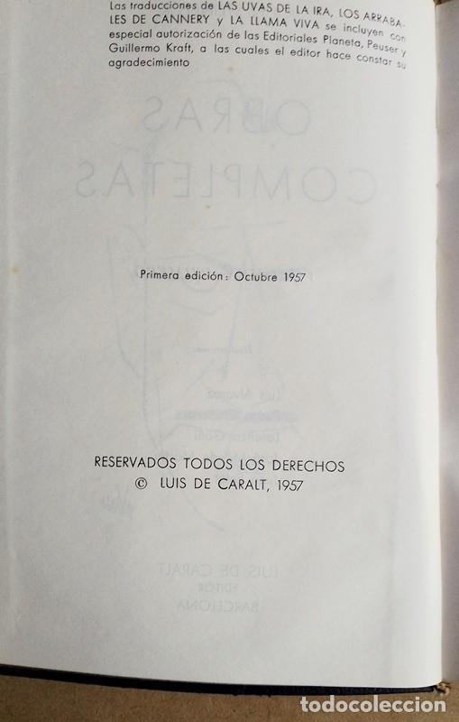 Libros de segunda mano: Libro Obras completas John Steinbeck volumen primero 1&ordf; edicion 1957 - Foto 5