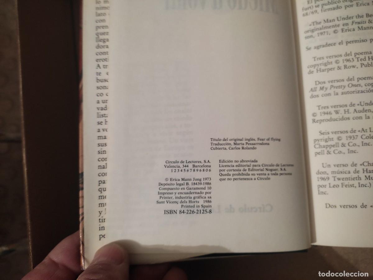 Libros de segunda mano: MIEDO A VOLAR Erica Jong Circulo de Lectores 1986 - Foto 7