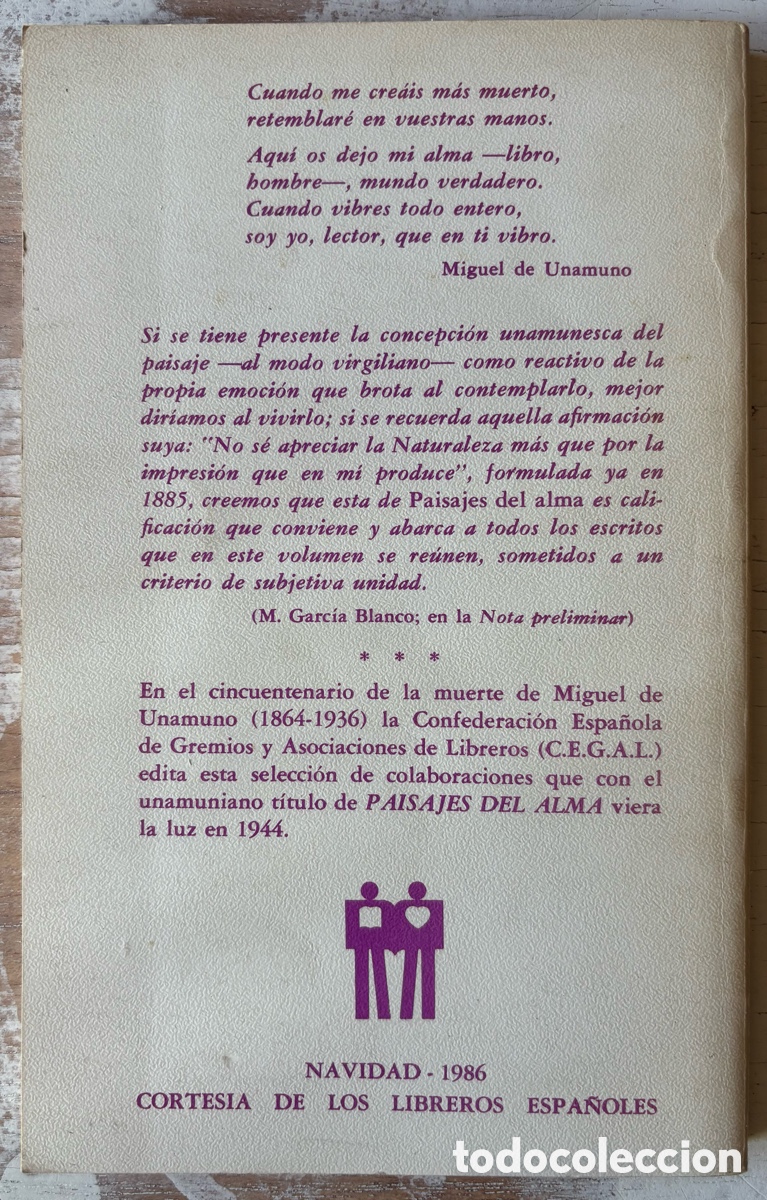 Libros de segunda mano: PAISAJES DEL ALMA, Miguel de Unamuno. - Foto 2