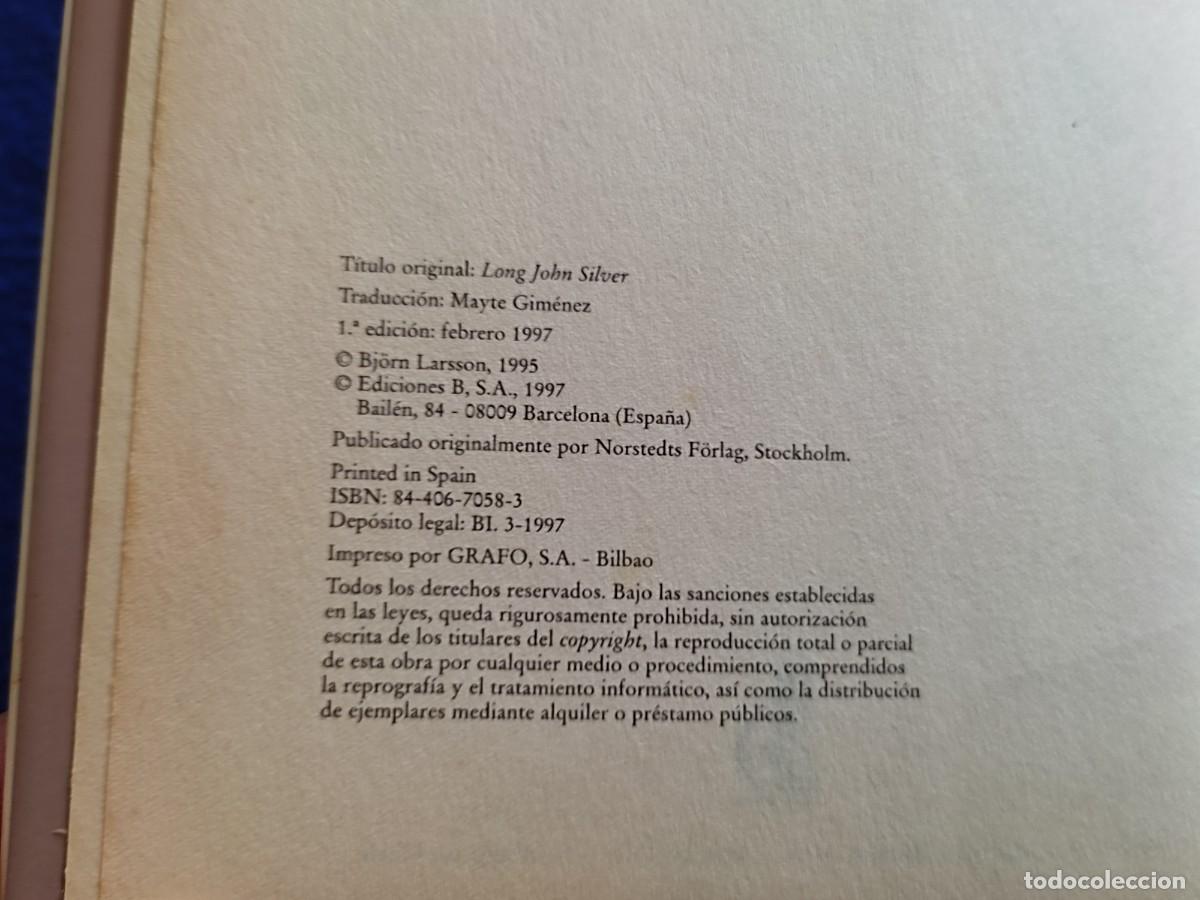 Libros de segunda mano: Longh John Silver Bj&ouml;rn Larsson Ediciones B,S.A.1997 - Foto 6