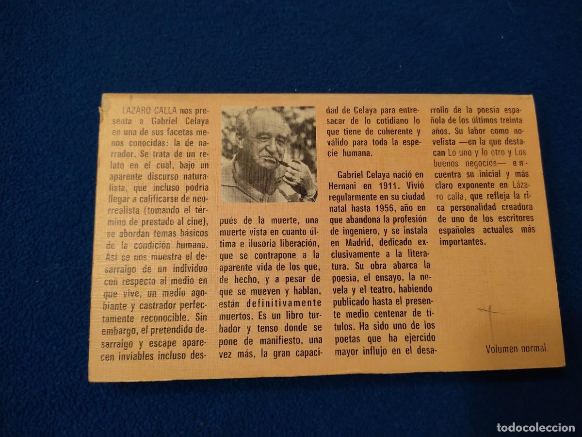 Libros de segunda mano: L&aacute;zaro Calla Gabriel Celaya Ed. Biblioteca Jucar 1974 - Foto 3