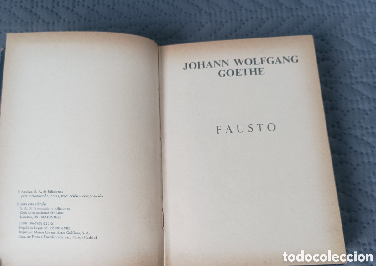 Libros de segunda mano: Libro FAUSTO de J. W. von GOETHE. Aguilar Ediciones, 1983. - Foto 6