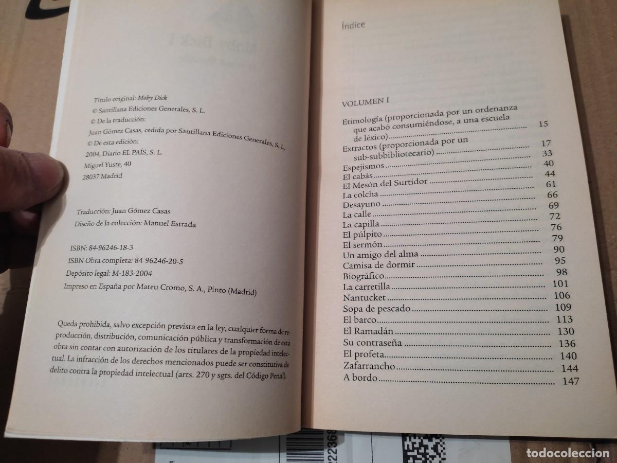 Libros de segunda mano: MOBY DICK Herman Melville 2 Tomos Ed El Pa&iacute;s 1995 - Foto 3