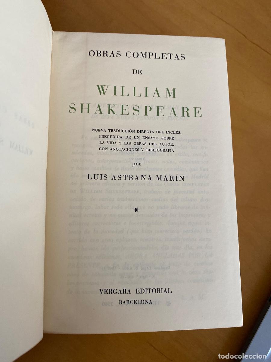 Libros de segunda mano: Obras completas William Shakespeare, Editorial Vergara 1960 - Foto 4