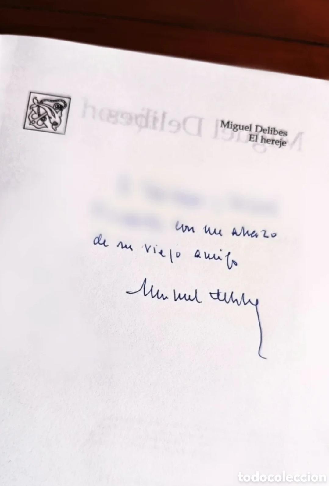 Libros de segunda mano: El Hereje de Miguel Delibes firmado - Foto 2