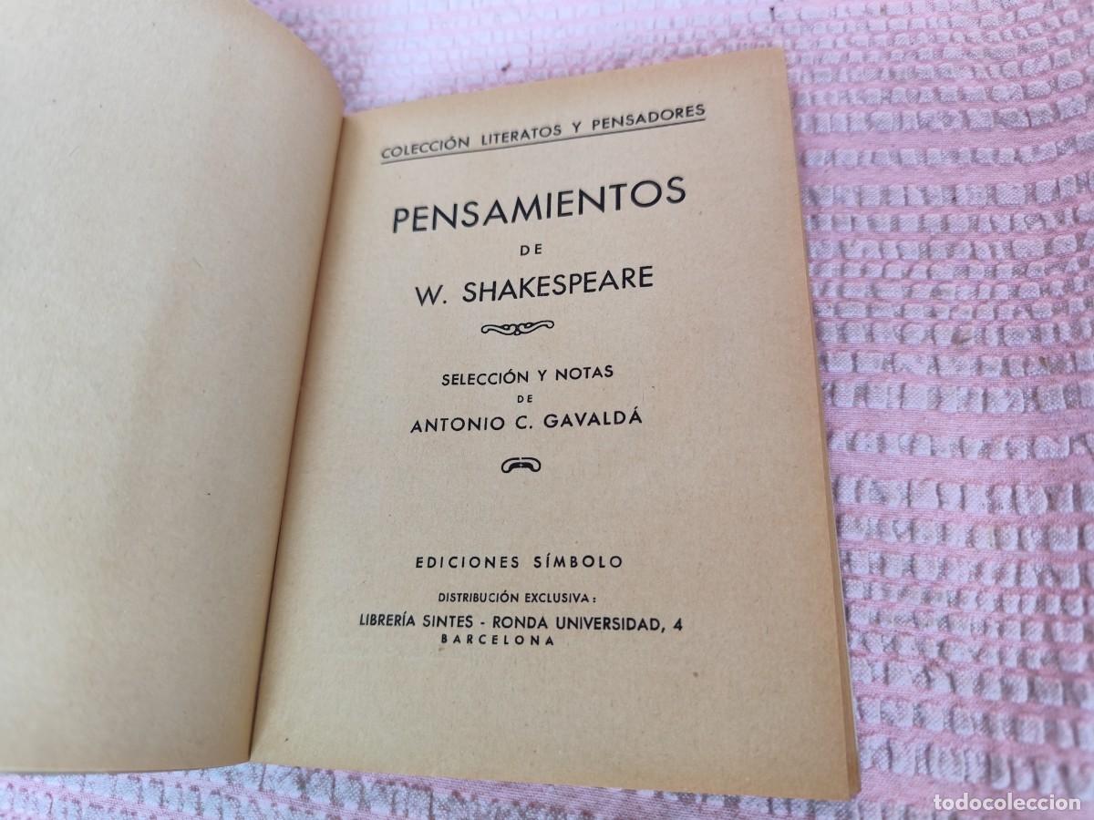 Libros de segunda mano: PENSAMIENTOS / SHAKESPEARE / GV 41 / SIMBOLO - Foto 5