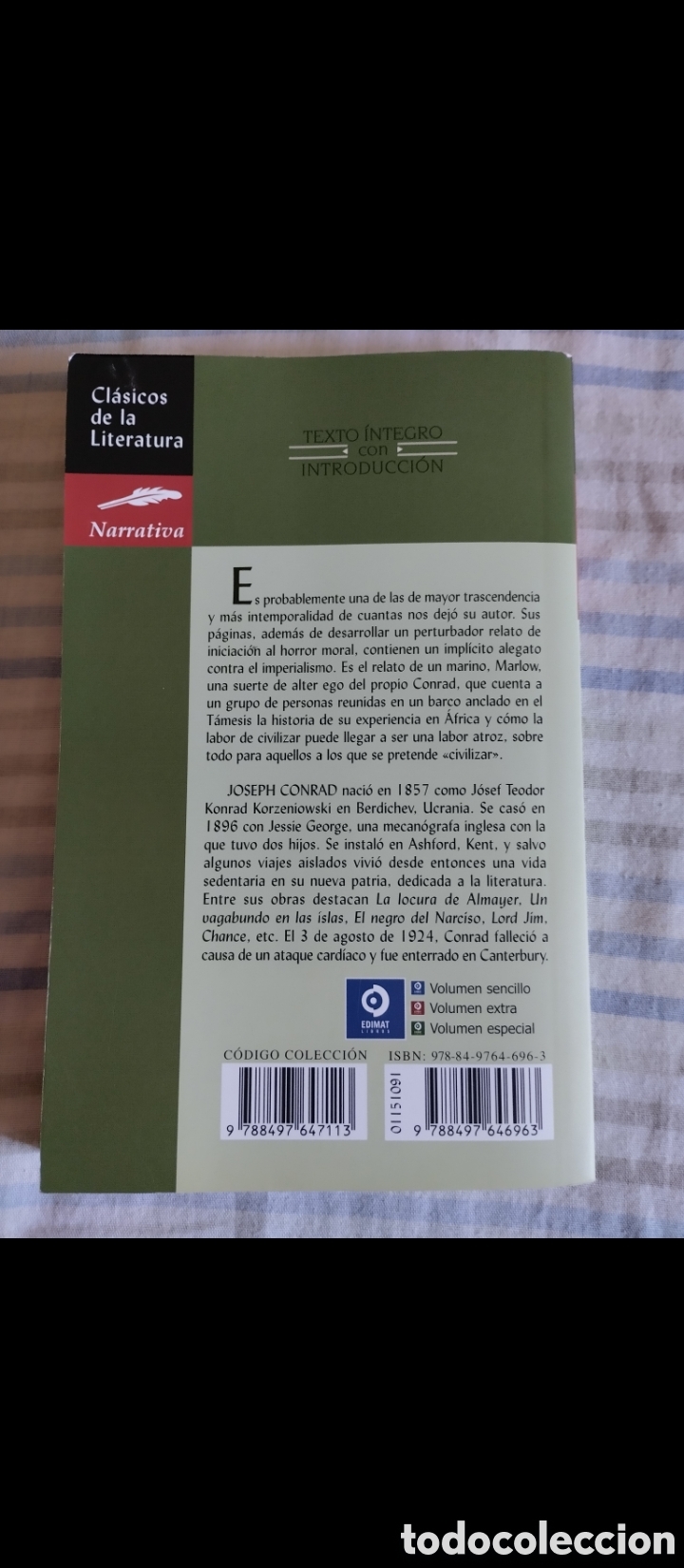 Libros de segunda mano: &rdquo;El Coraz&oacute;n De Las Tinieblas&rdquo;.Joseph Conrad. - Foto 3