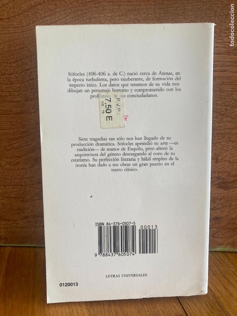 Libros de segunda mano: TRAGEDIAS COMPLETAS - S&Oacute;FOCLES - C&Aacute;TEDRA - Foto 2