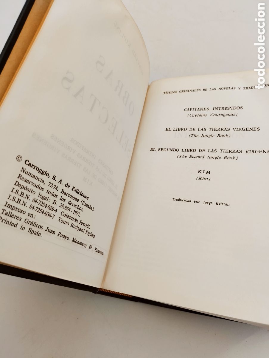 Libros de segunda mano: KIPLING, Rudyard - Obras Selectas ﻿ Ed. Carroggio. Barcelona, 1977 - Foto 4