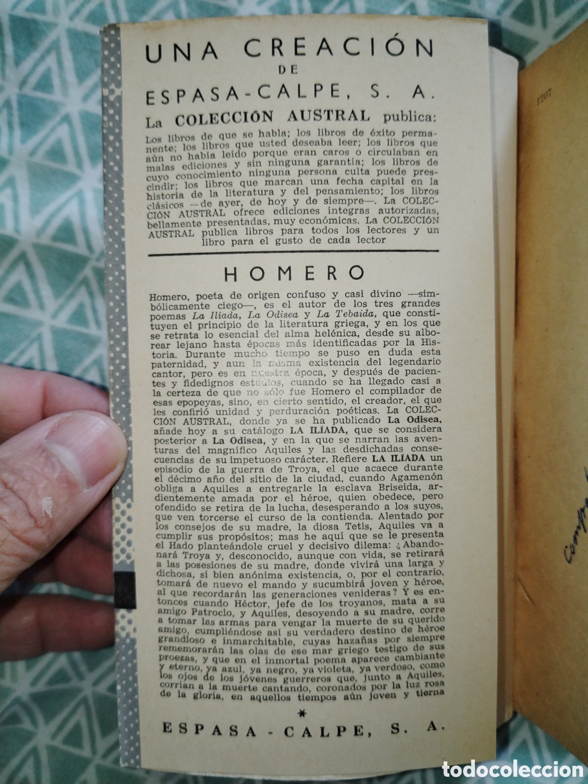 Libros de segunda mano: La Il&iacute;ada. Homero. Austral - Foto 2