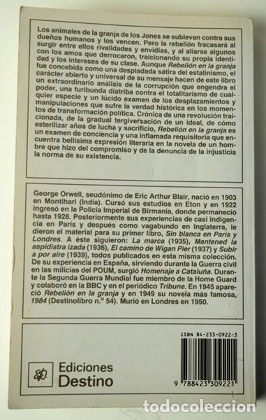 Libros de segunda mano: Rebeli&oacute;n en la granja. George Orwell - Foto 2