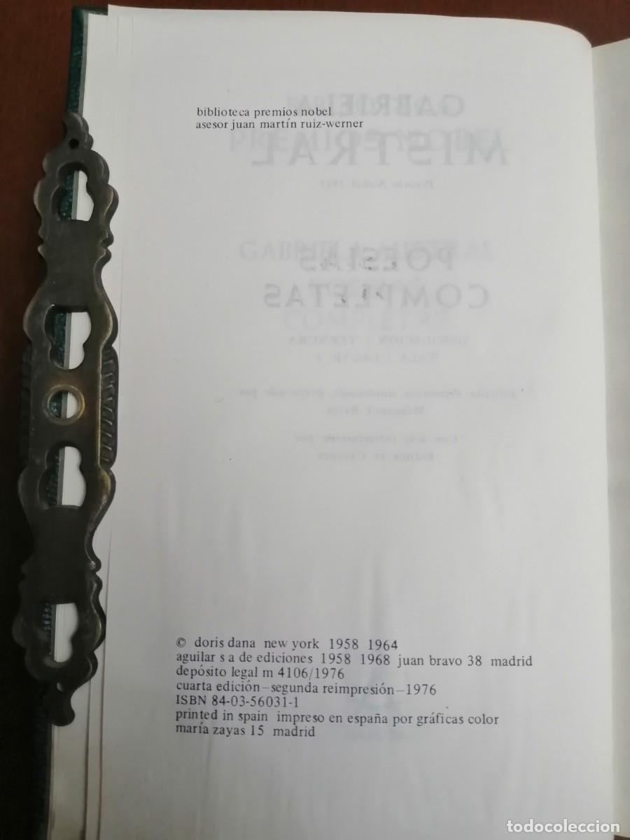 Libros de segunda mano: GABRIELA MISTRAL - POES&Iacute;AS COMPLETAS - Foto 2