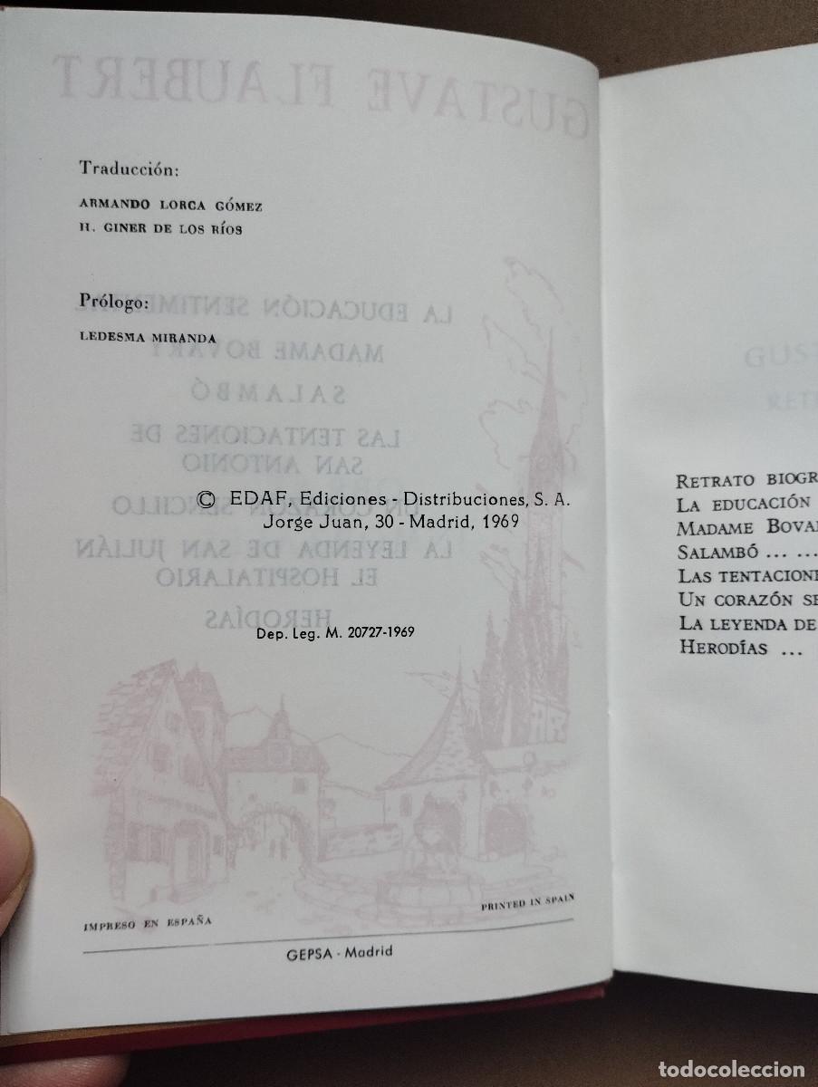 Libros de segunda mano: OBRAS INMORTALES FLAUBERT. EDAF A&Ntilde;O 1969 - Foto 4