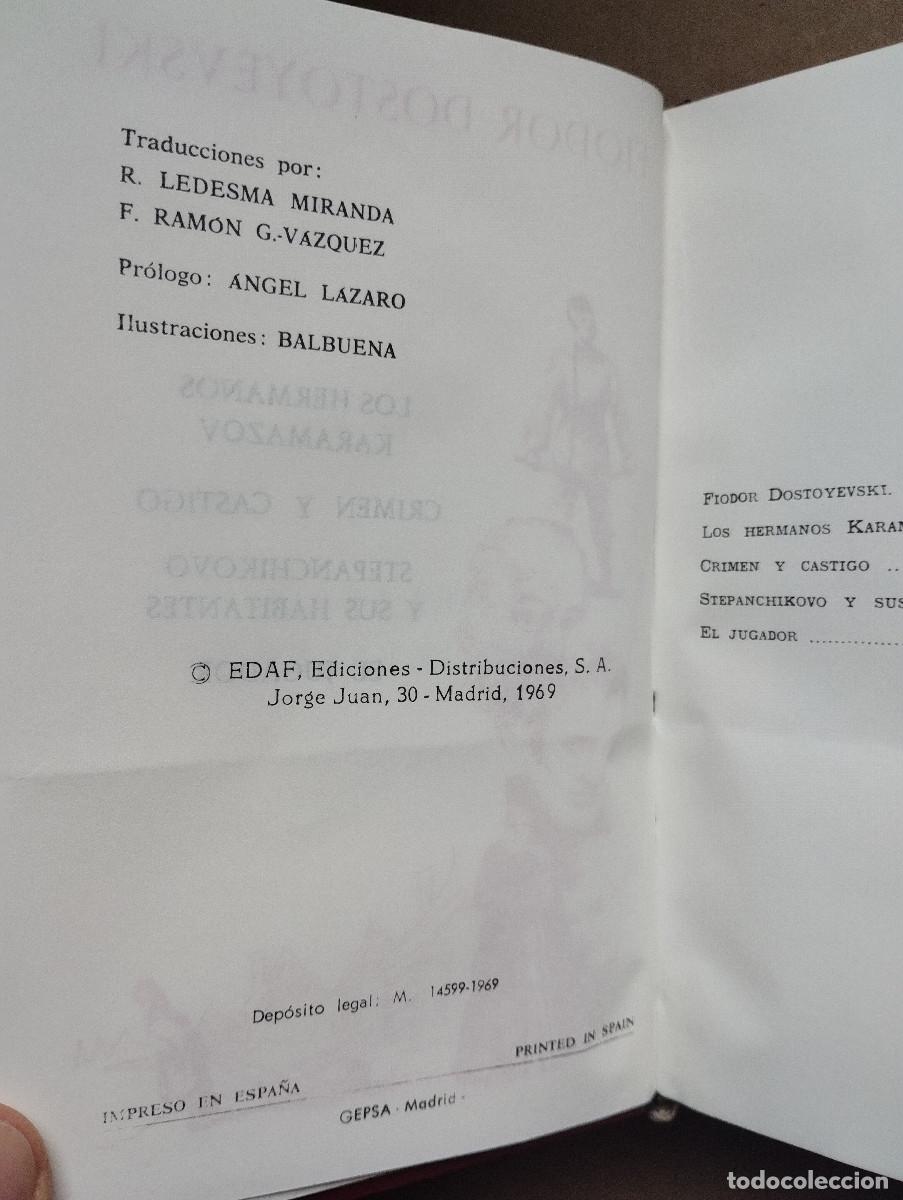 Libros de segunda mano: OBRAS INMORTALES DOSTOYEVSKI. EDAF A&Ntilde;O 1969 - Foto 4