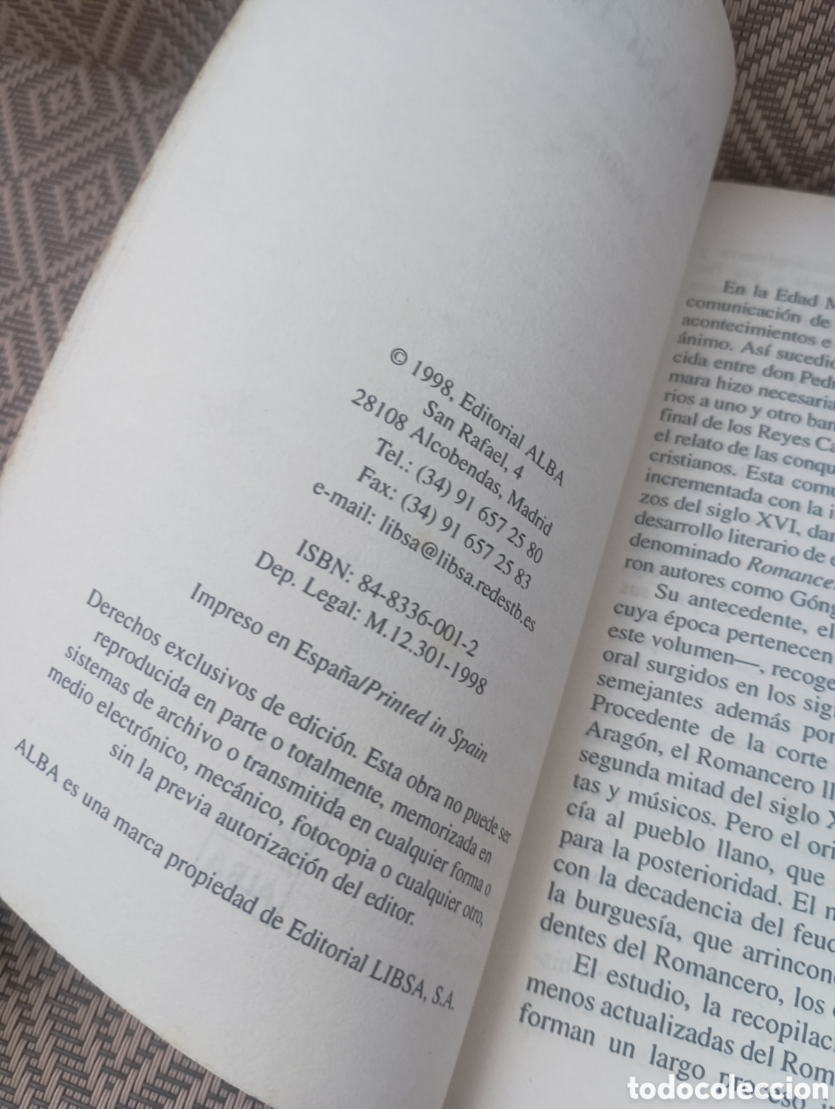 Libros de segunda mano: Libro ROMANCERO AN&Oacute;NIMO - VV.AA. Editorial ALBA, 1998. - Foto 6