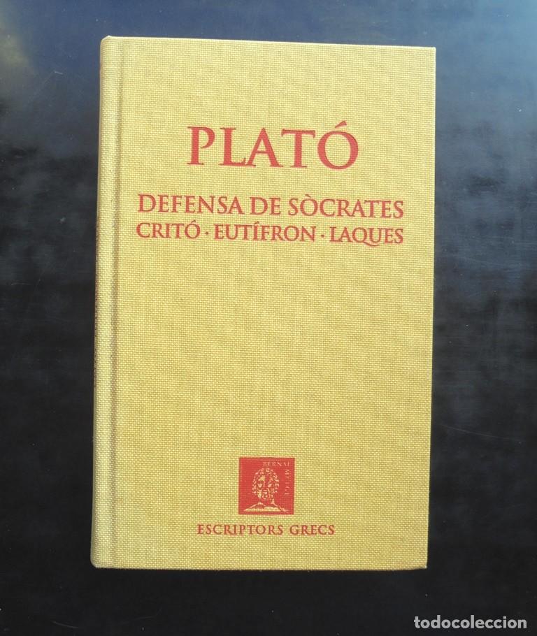 Libros de segunda mano: Plat&oacute;. Defensa de S&ograve;crates. Crit&oacute;. Eut&iacute;fron. Laques. Fundaci&oacute; Bernat Metge, Escriptors grecs - Foto 1