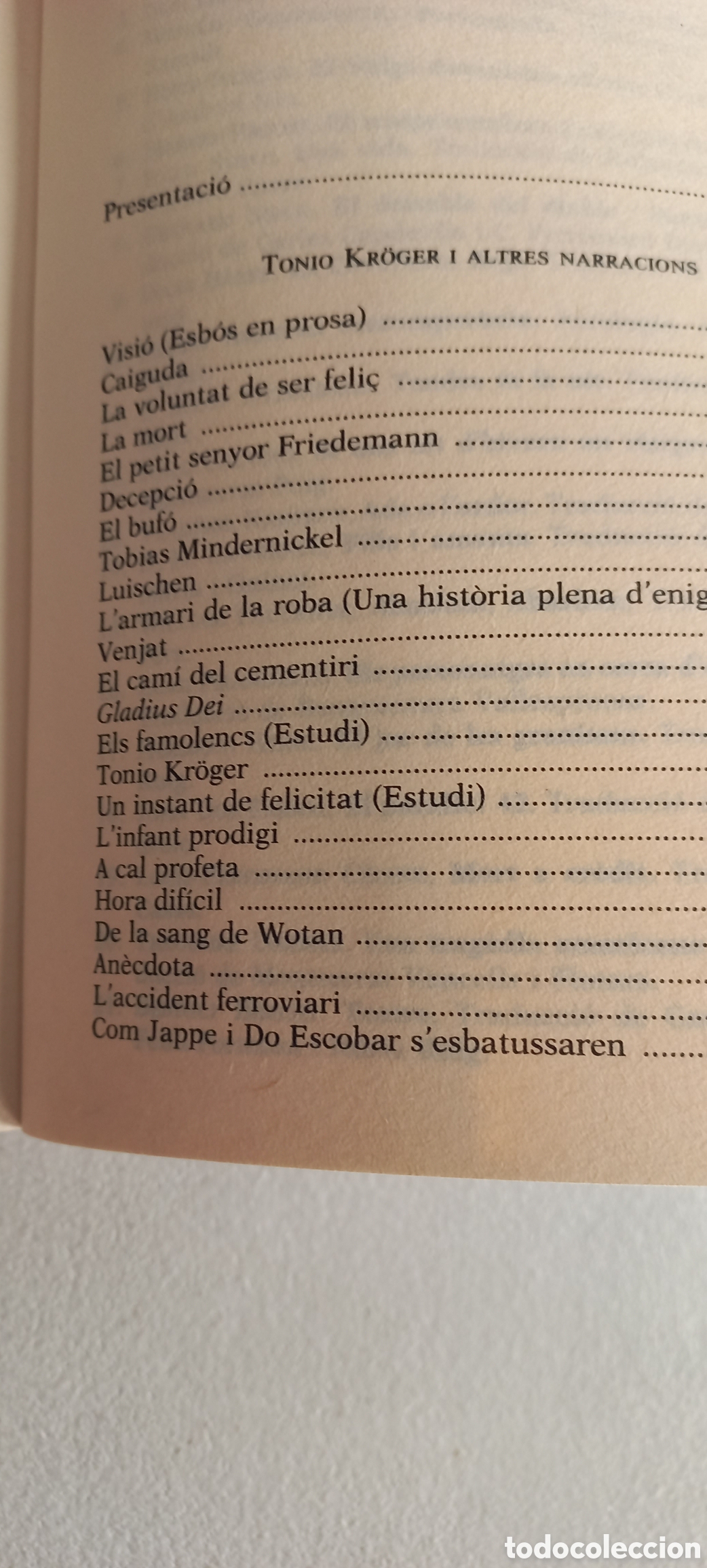 Libros de segunda mano: Tonio Kr&ouml;ger i altres narracions Thomas Mann en catal&aacute;n - Foto 2