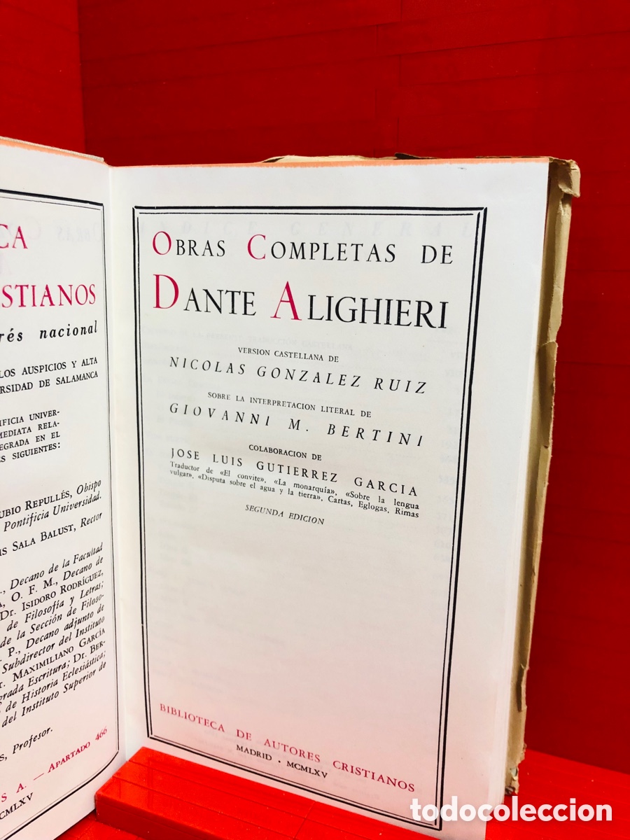 Libros de segunda mano: OBRAS COMPLETAS DE DANTE ALIGHIERI - CON LA DIVINA COMEDIA EN TEXTO BILINGUE ● - Foto 4