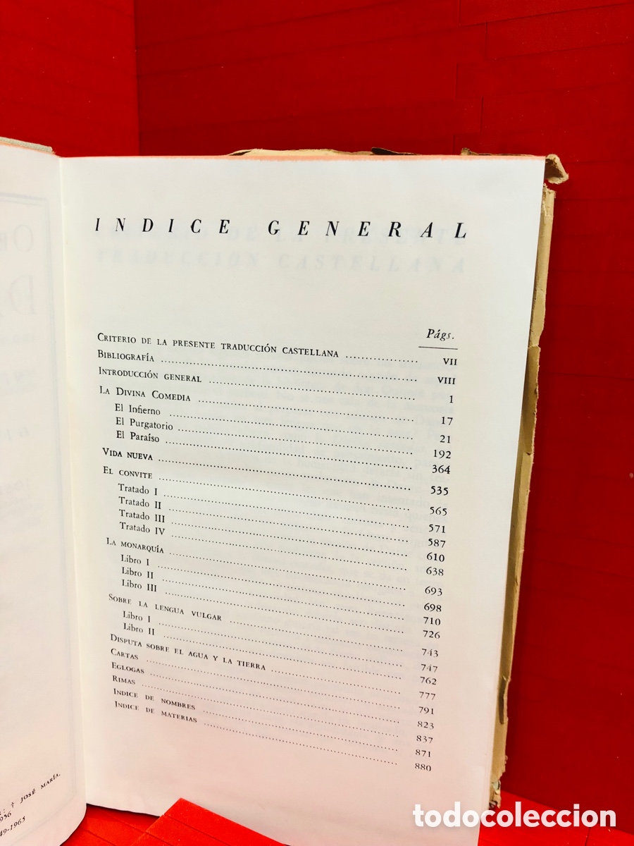 Libros de segunda mano: OBRAS COMPLETAS DE DANTE ALIGHIERI - CON LA DIVINA COMEDIA EN TEXTO BILINGUE ● - Foto 5