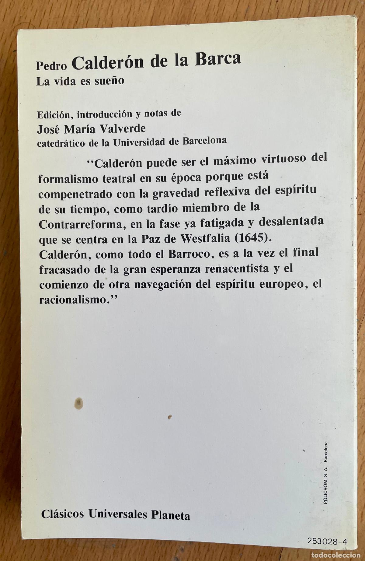 Libros de segunda mano: LA VIDA ES SUE&Ntilde;O, Pedro Calderon de la Barca - Foto 2