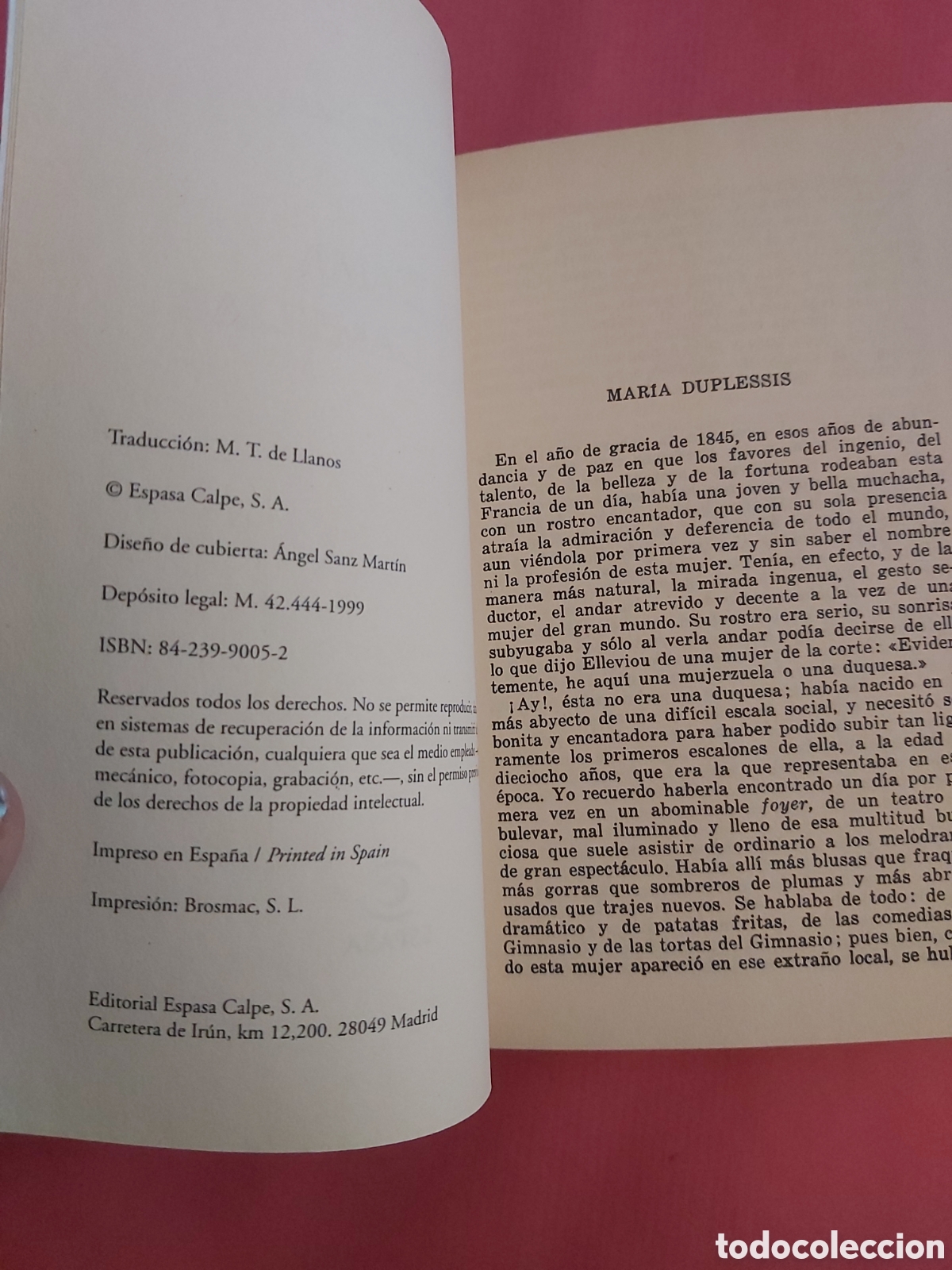 Libros de segunda mano: QUELA LIBRO. LA DAMA DE LAS CAMELIAS ALEJANDRO DUMAS ESPASA 1999 - Foto 4