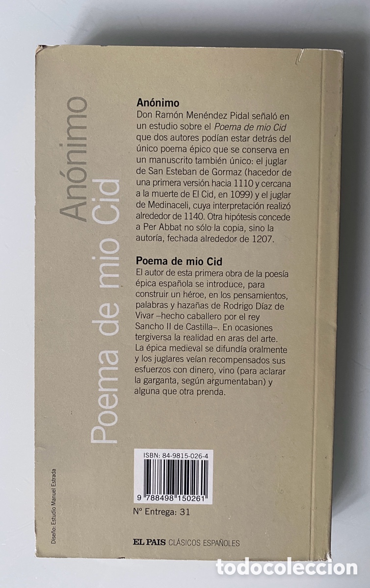 Libros de segunda mano: Poema del m&iacute;o Cid - AN&Oacute;NIMO - Foto 2