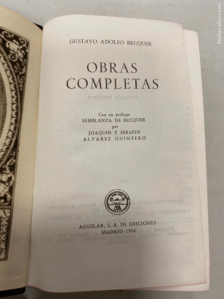 Libros de segunda mano: GUSTAVO ADOLFO BECQUER. OBRAS COMPLETAS . EDITORIAL AGUILAR - Foto 3