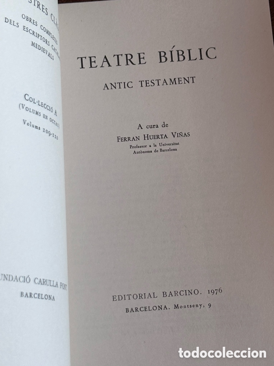 Libros de segunda mano: Teatre B&iacute;blic Antic Testament - Foto 4