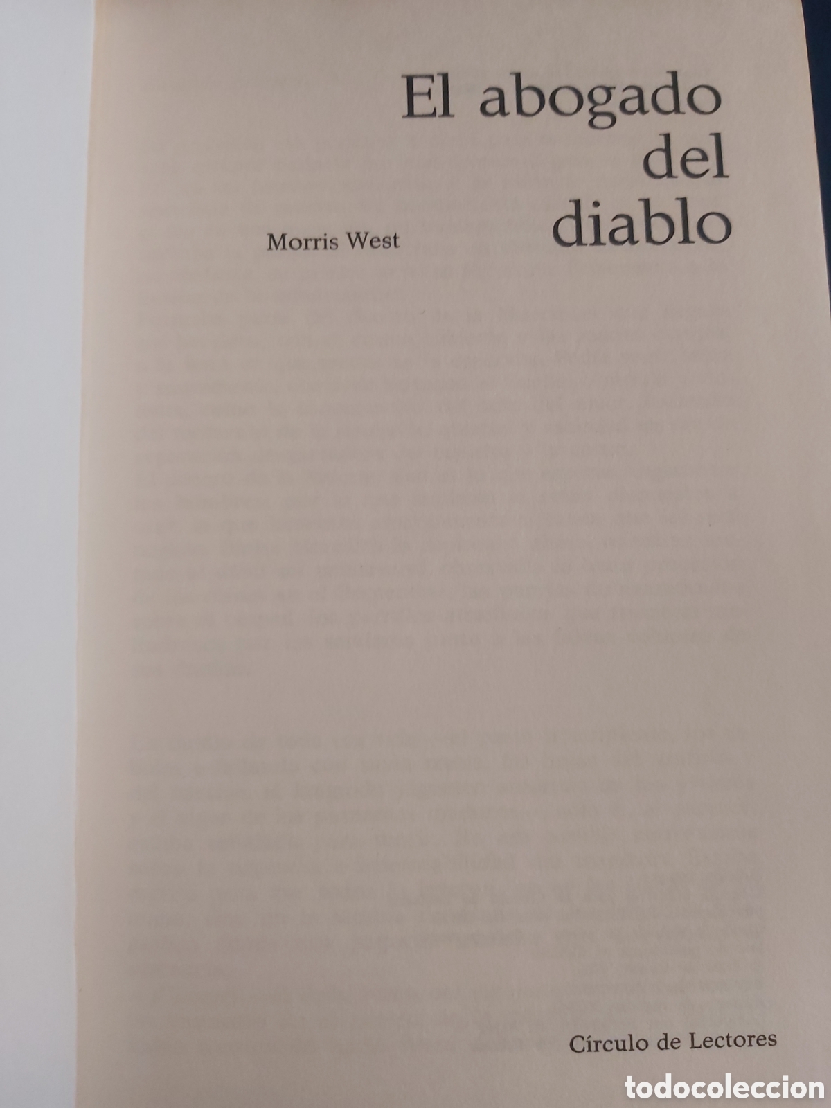 Libros de segunda mano: QUELA LIBRO. EL ABOGADO DEL DIABLO MORRIS WEST 1962 C&Iacute;RCULO LECTORES - Foto 3