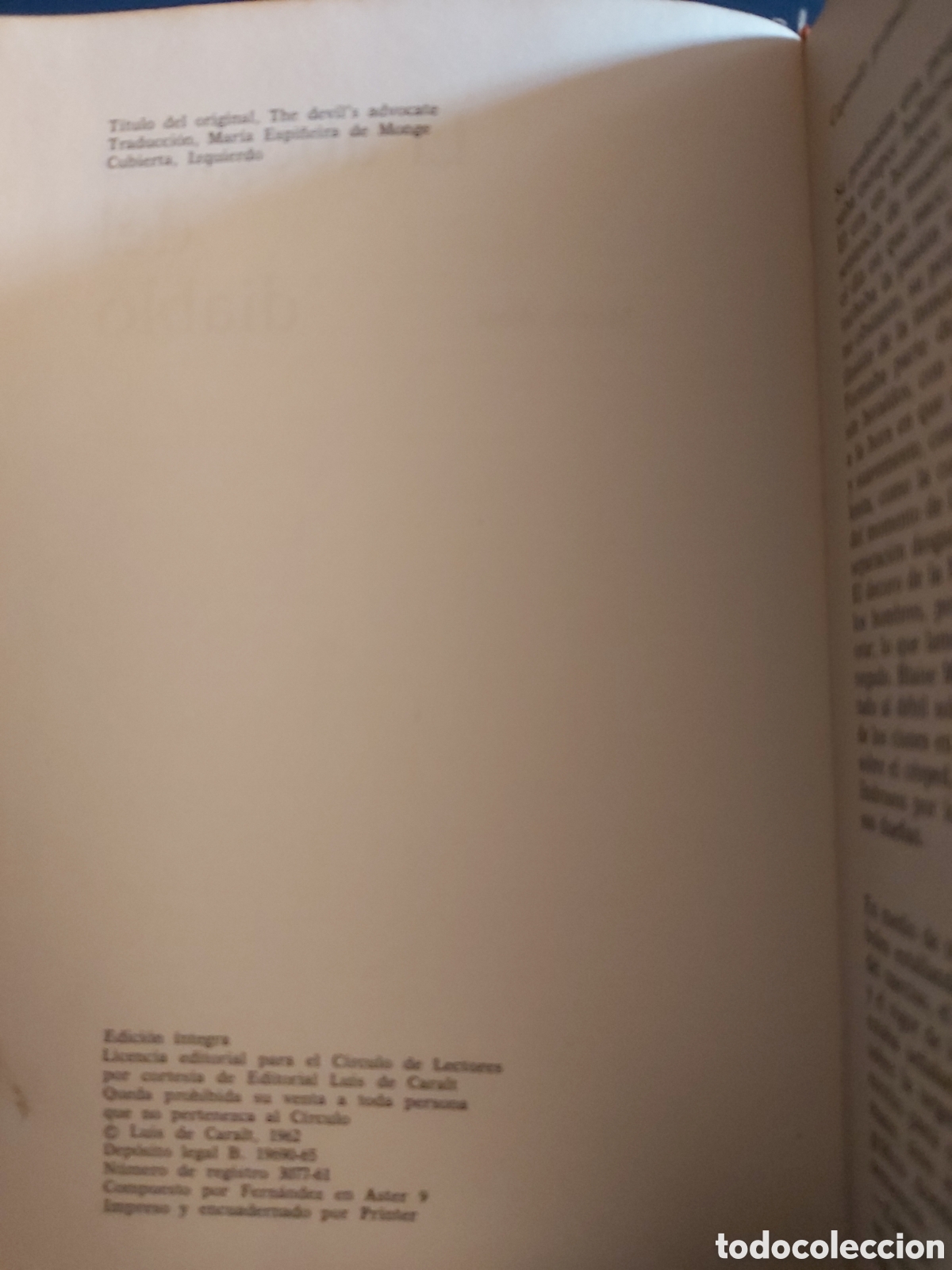 Libros de segunda mano: QUELA LIBRO. EL ABOGADO DEL DIABLO MORRIS WEST 1962 C&Iacute;RCULO LECTORES - Foto 4