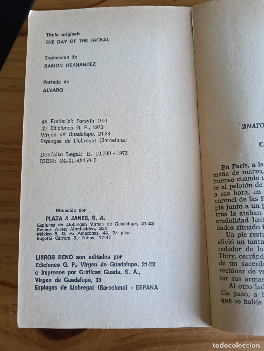 Libros de segunda mano: Chacal de Frederick Forsyth, Ediciones G.P. - Foto 2