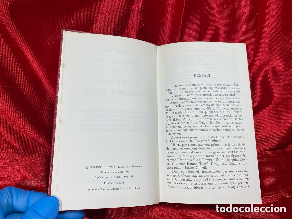 Libros de segunda mano: Homenots. Primera parte. Josep Pla. Obra Completa. - Foto 7