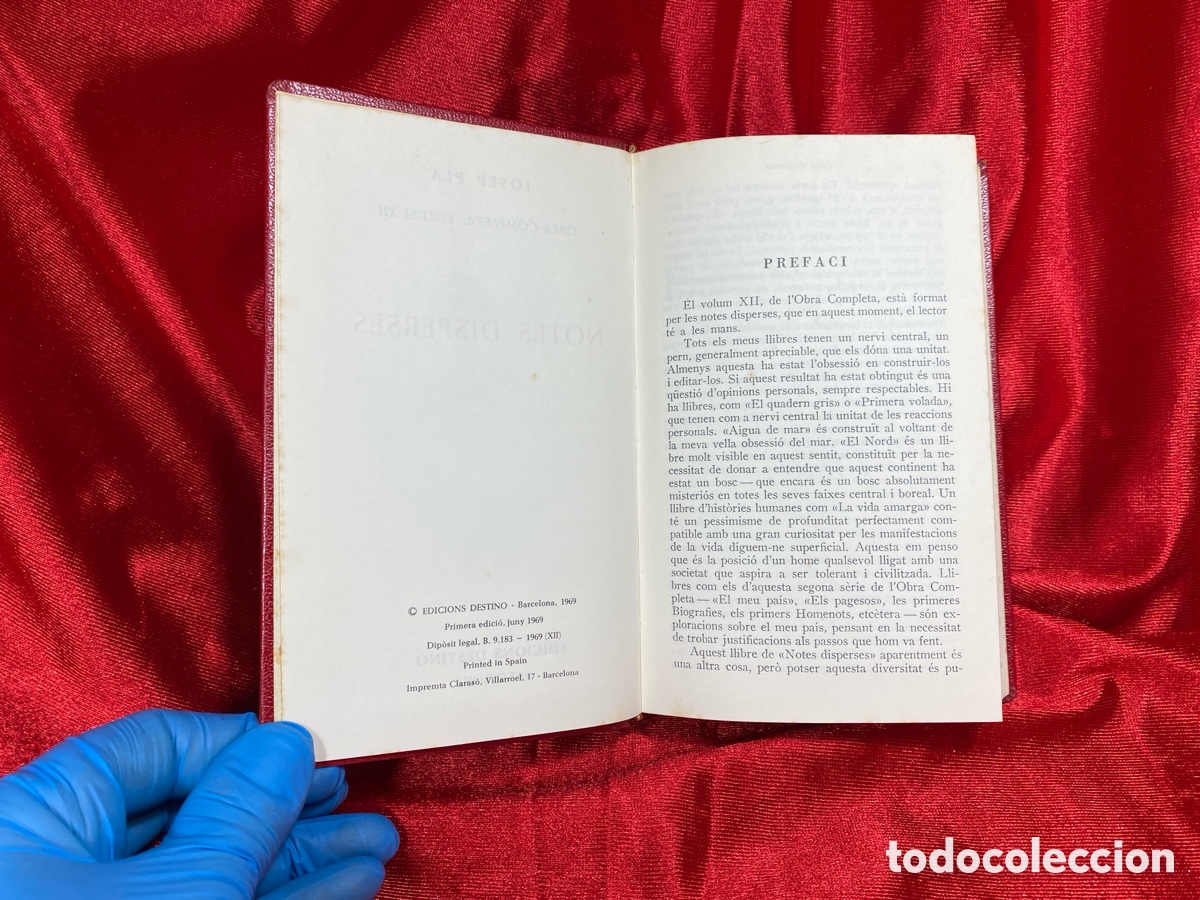 Libros de segunda mano: Notes disperses. Josep Pla. Obra completa. - Foto 7