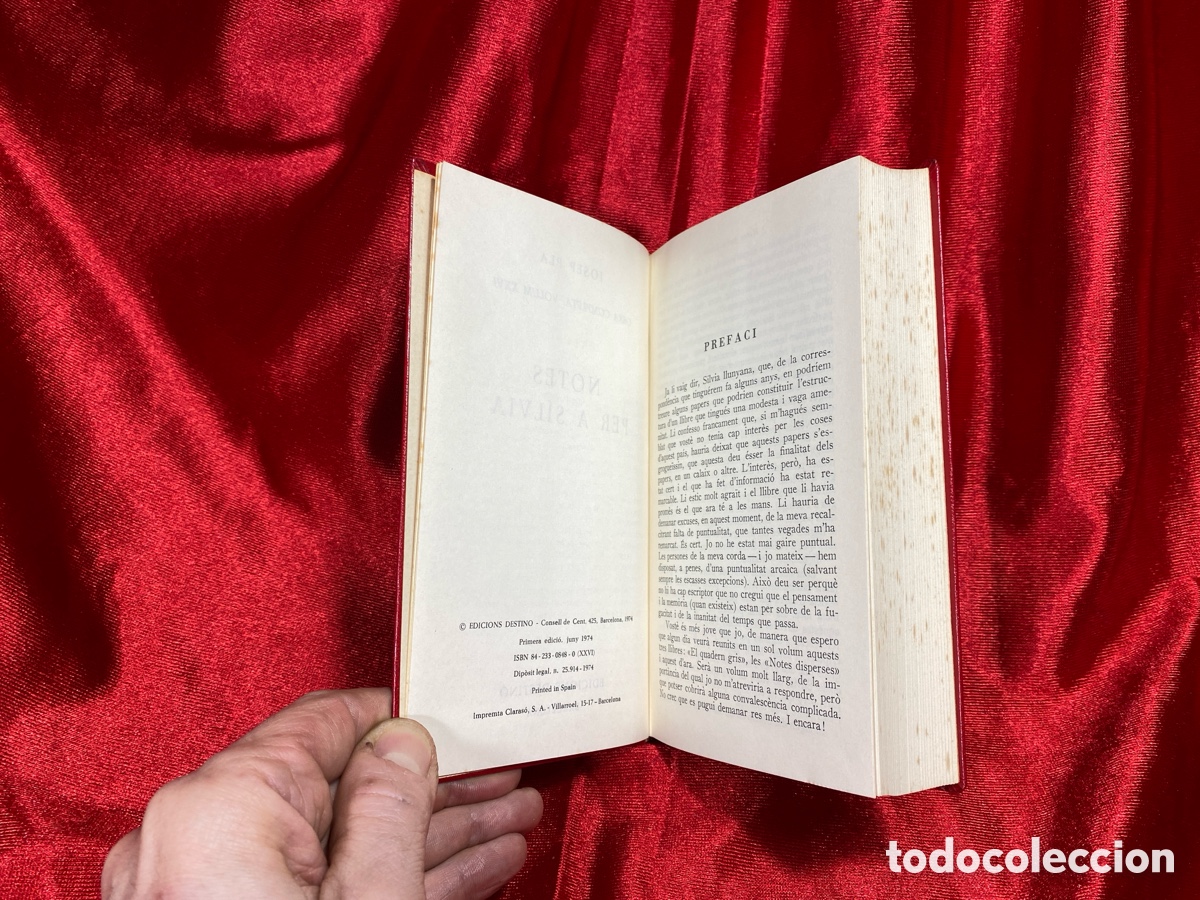 Libros de segunda mano: Notes per a Silvia. Josep Pla. Obras Completas. - Foto 7