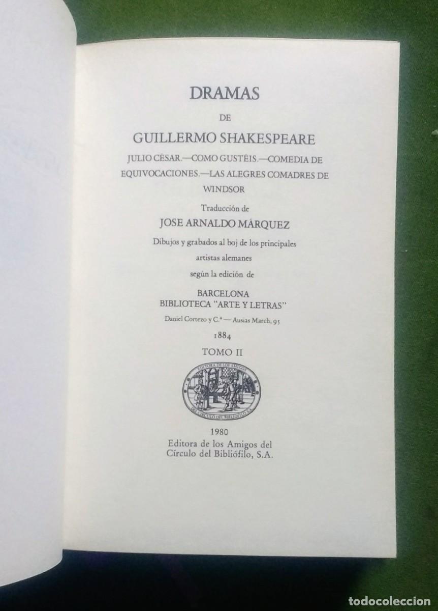 Libros de segunda mano: DRAMAS - SHAKESPEARE - CIRCULO BIBLIOFILO - NUMERADO - Foto 5