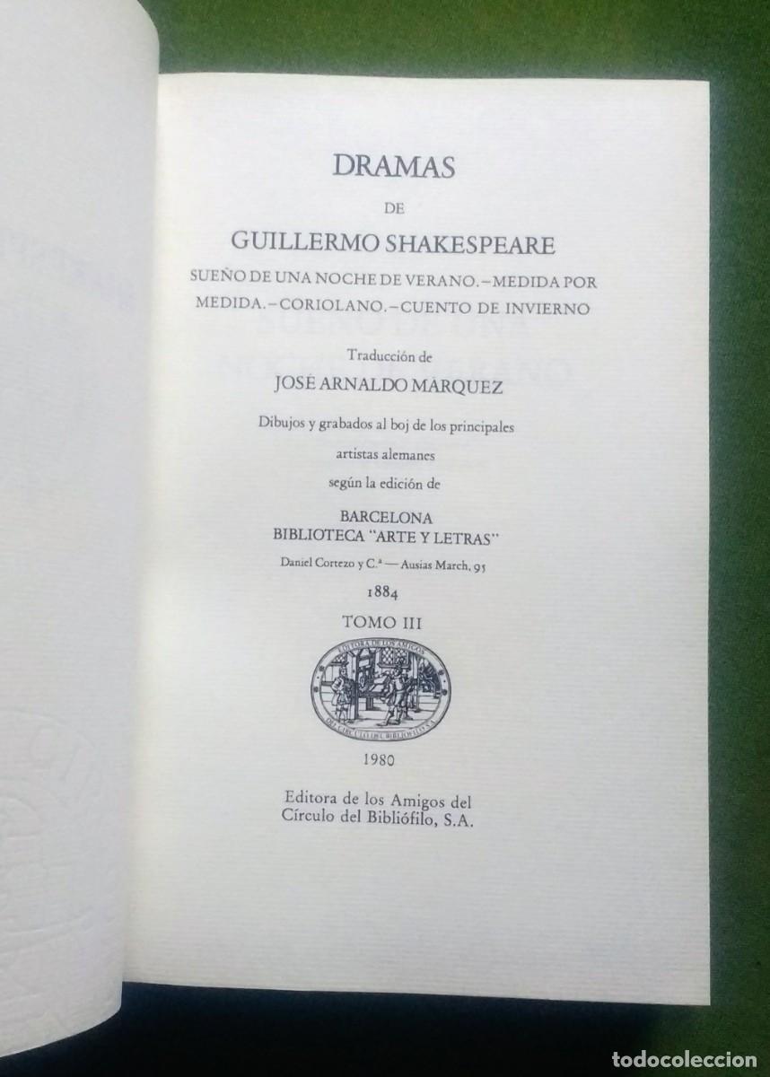 Libros de segunda mano: DRAMAS - SHAKESPEARE - CIRCULO BIBLIOFILO - NUMERADO - Foto 6
