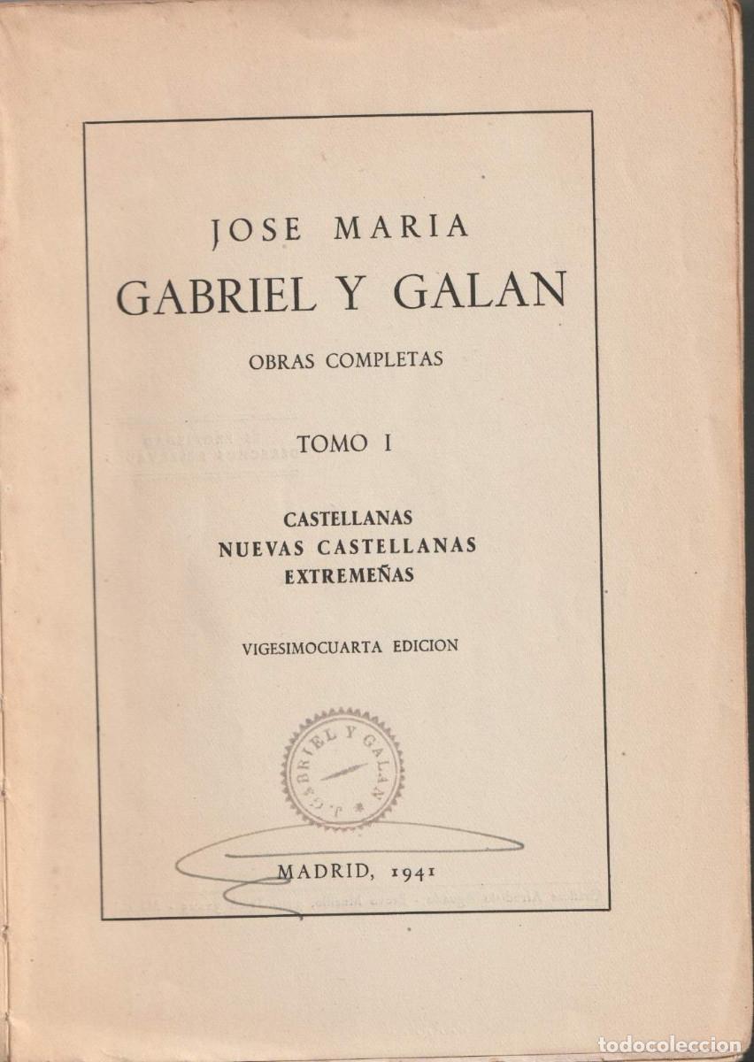Libros de segunda mano: Obras completas de Gabriel y Gal&aacute;n (en dos volums) - Foto 2