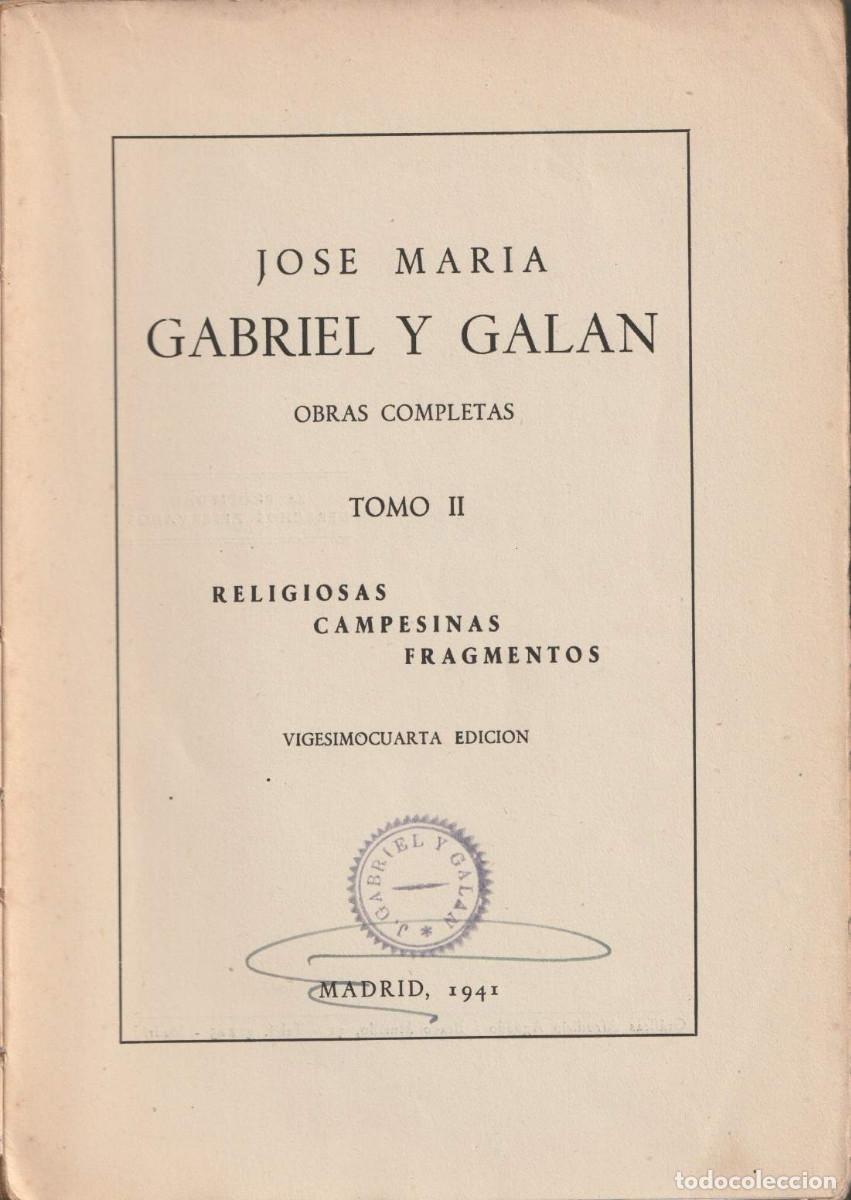 Libros de segunda mano: Obras completas de Gabriel y Gal&aacute;n (en dos volums) - Foto 11